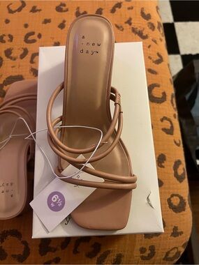 a new day Strappy Square-Toe Sandals in Blush